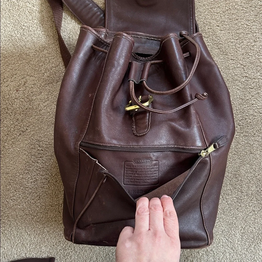 Coach Brown Leather Backpack - Picture 11 of 17